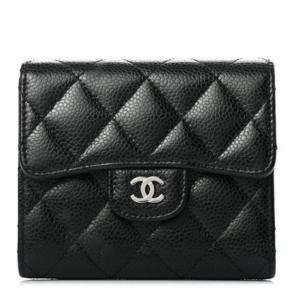Chanel Caviar Quilted Compact Flap Wallet Black 1 of 9