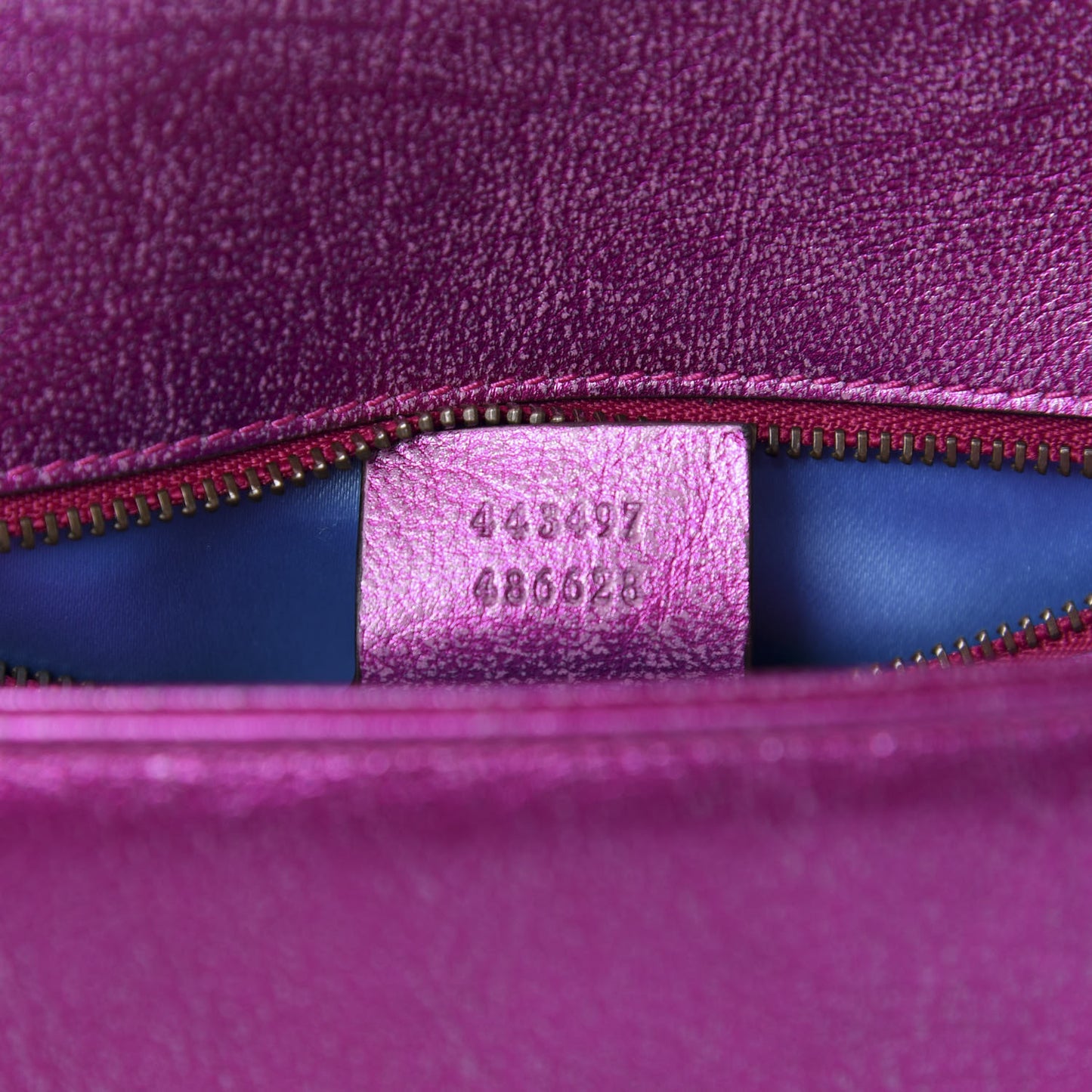 Metallic Calfskin Matelasse Small GG Marmont Shoulder Bag Fuchsia