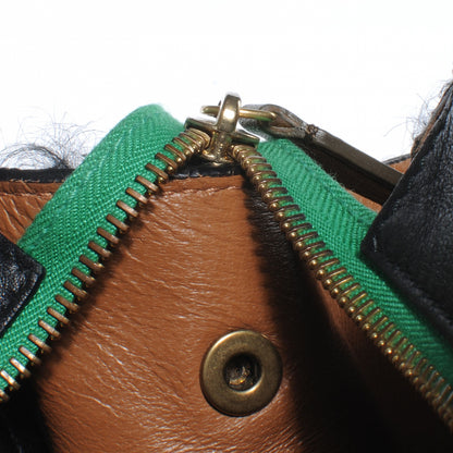 Celine Calfskin and Curly Lamb Small Trapeze Black 6 of 8