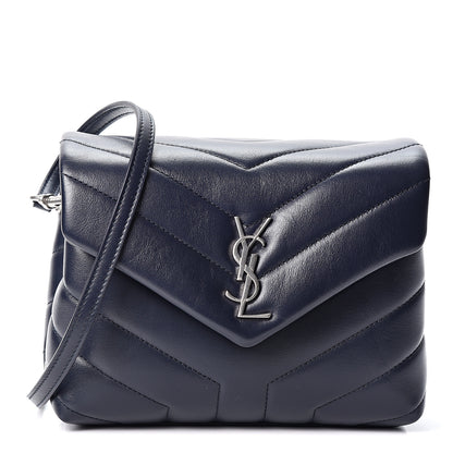Saint Laurent Calfskin Y Quilted Monogram Toy Loulou Chain Satchel Medium Blue 1 of 10