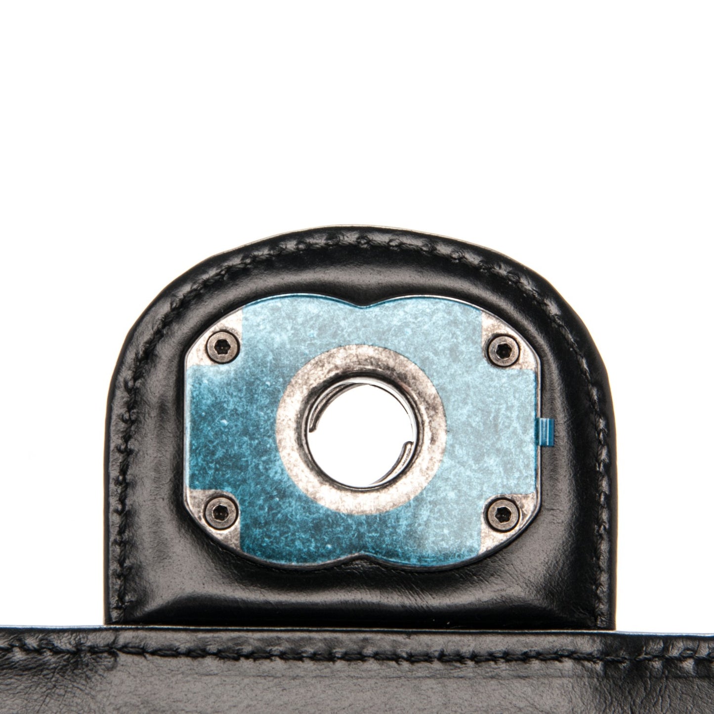 Calfskin Quilted Large Perfect Edge Flap Black
