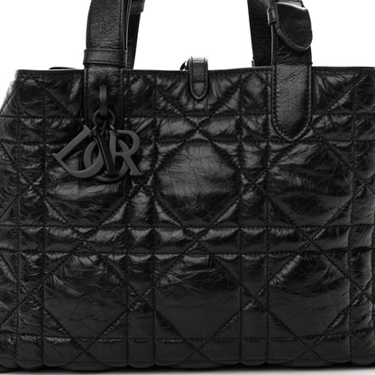 Christian Dior Crinkled Calfskin Macrocannage Small Toujours Black 10 of 13