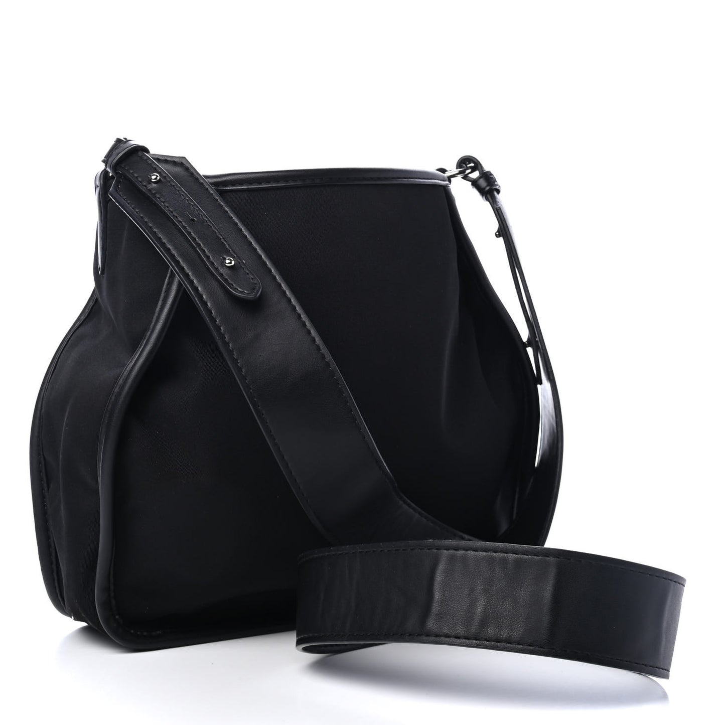 Nylon Eco Alter Nappa Studded Logo Mini Crossbody Black