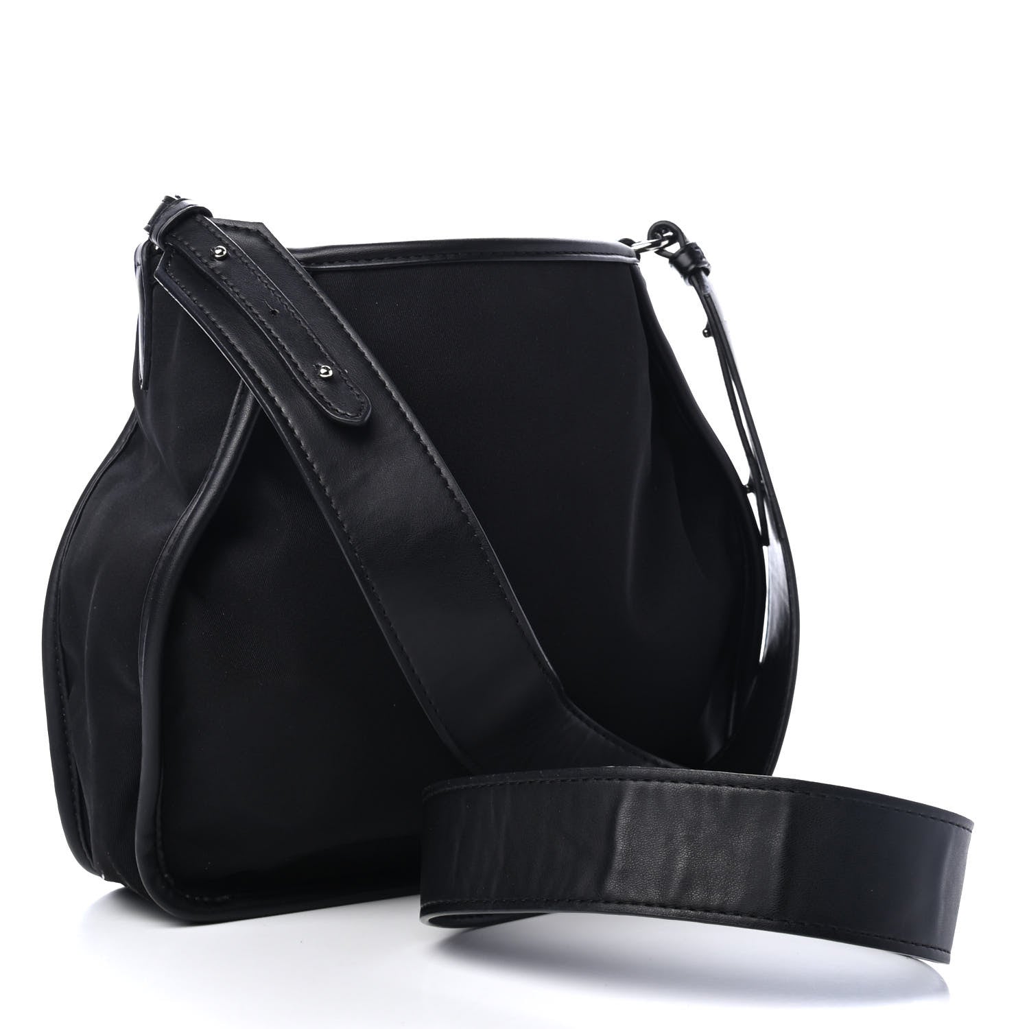 Stella McCartney Nylon Eco Alter Nappa Studded Logo Mini Crossbody Black 2 of 4