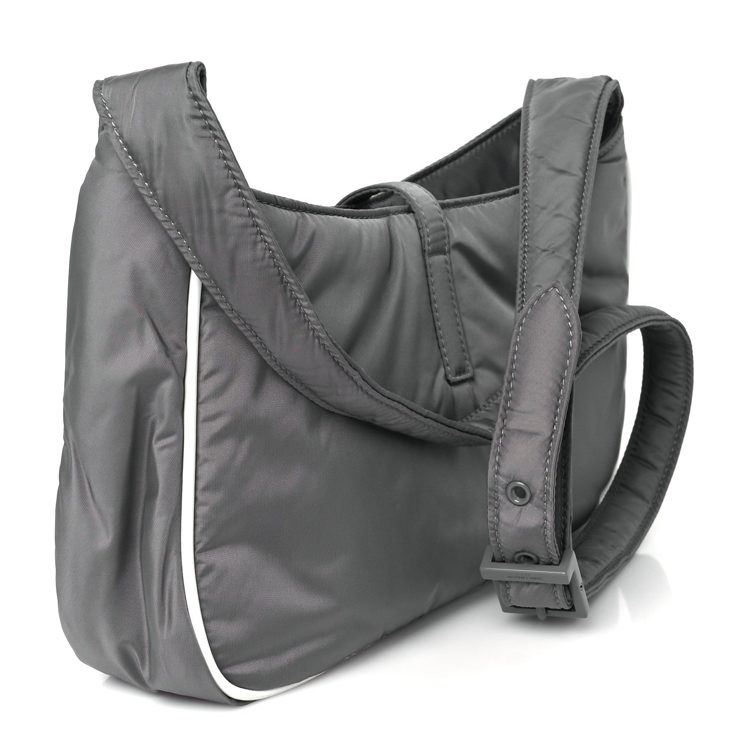 Saint Laurent Econyl Nylon Le 5 A 7 Hobo Grey 3 of 10