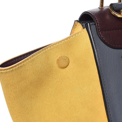 Celine Smooth Calfskin Suede Medium Tri-Color Trapeze Yellow 10 of 11