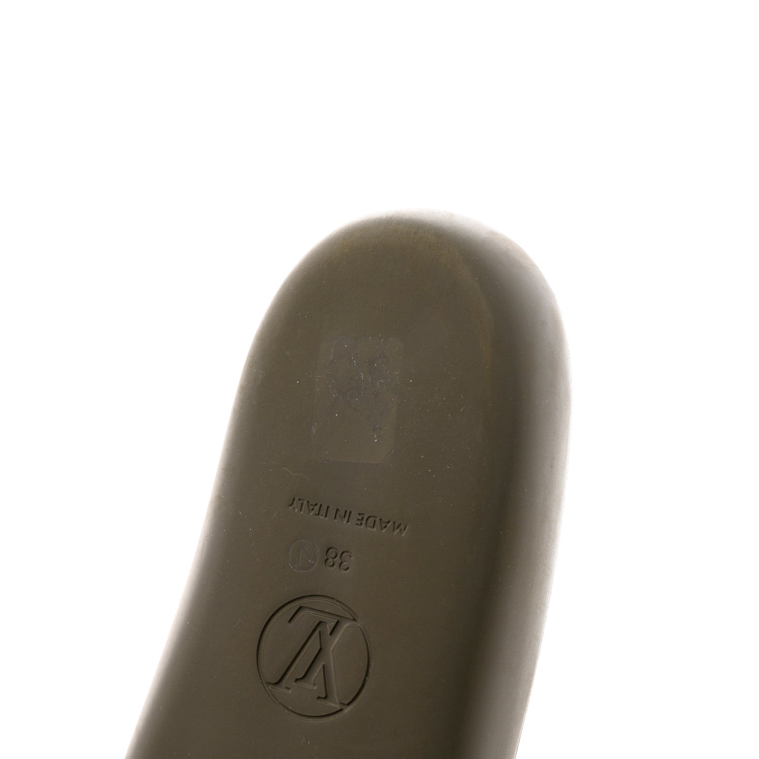 Louis Vuitton Matte Rubber Monogram Embossed Sunbath Slide Sandals 38 Khaki 9 of 9