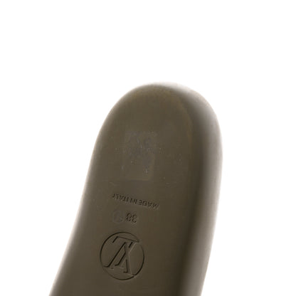 Louis Vuitton Matte Rubber Monogram Embossed Sunbath Slide Sandals 38 Khaki 9 of 9