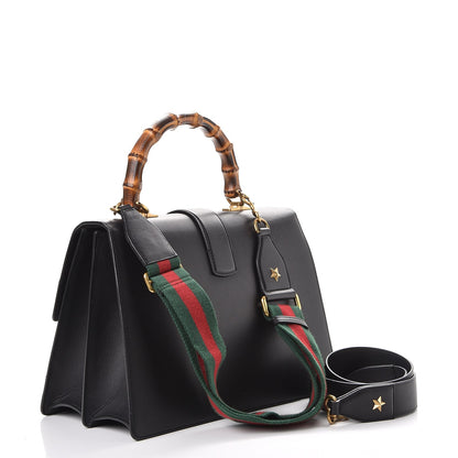 Gucci Calfskin Bamboo Web Large Dionysus Top Handle Bag Black Bright Evergreen Hibiscus Red 4 of 12