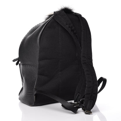Fendi Calfskin Crocodile Fox Fur Monster Backpack Black 3 of 18