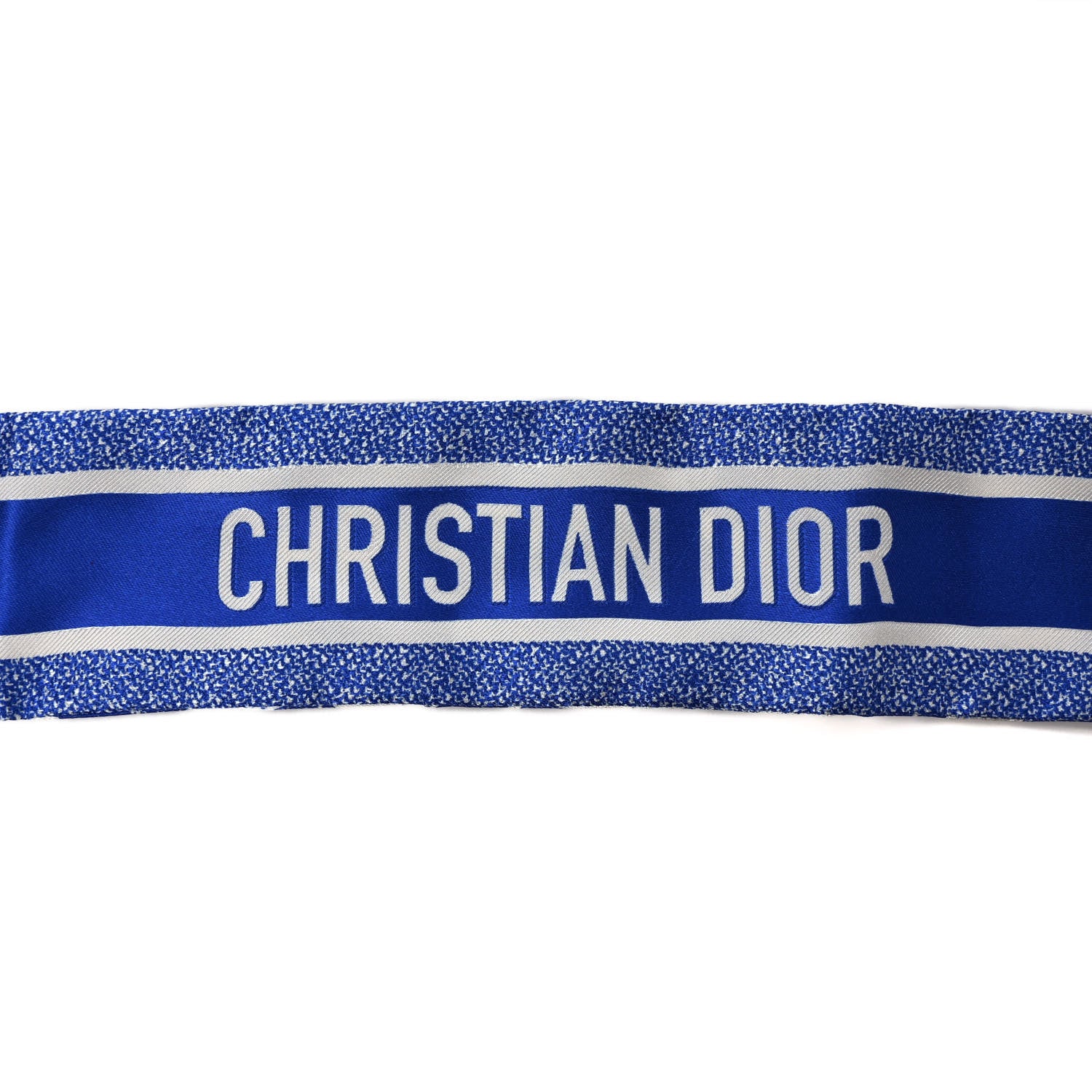 Christian Dior Silk Mitzah Scarf Blue 3 of 4