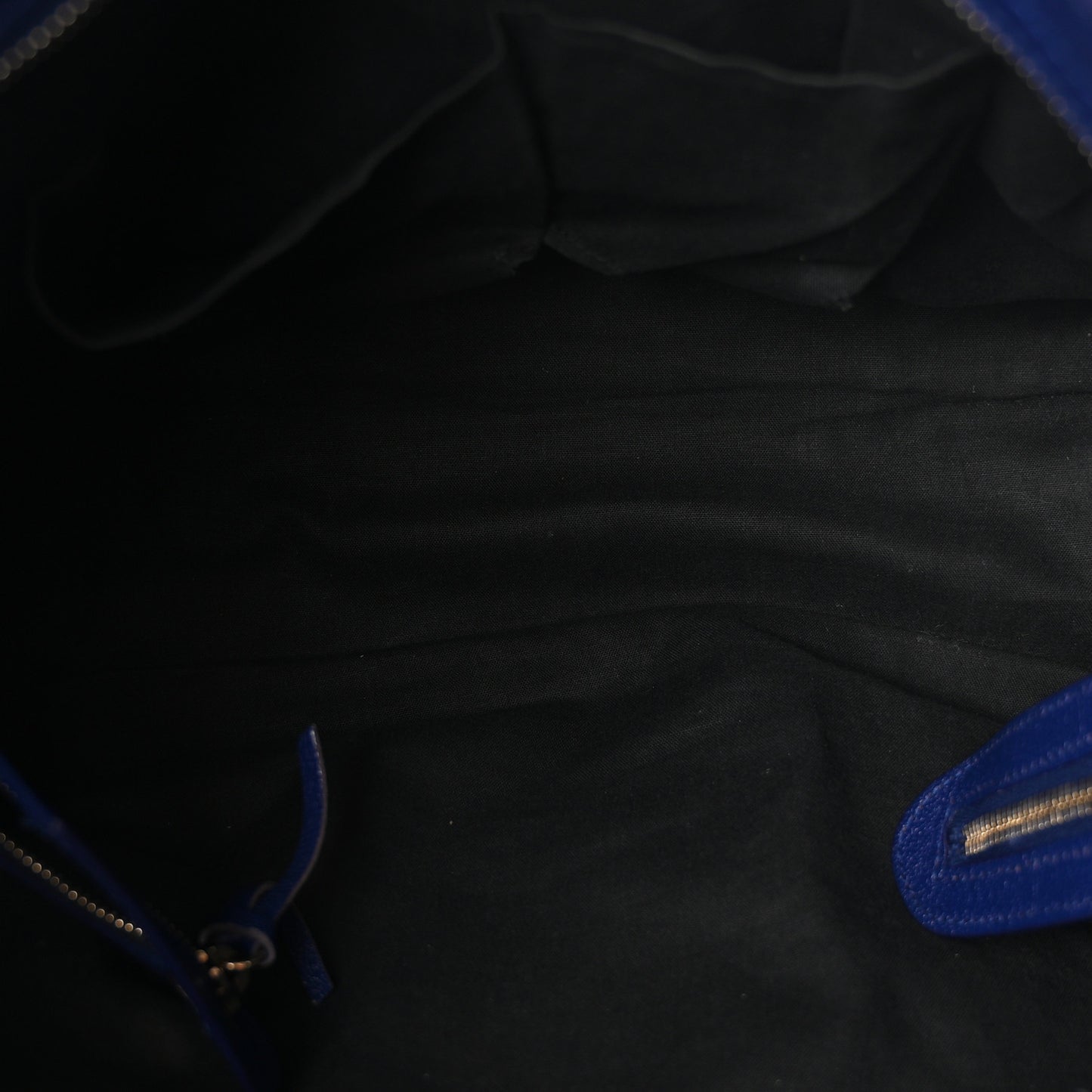 Chevre Gold Metallic Edge Hardware City Bleu Roi