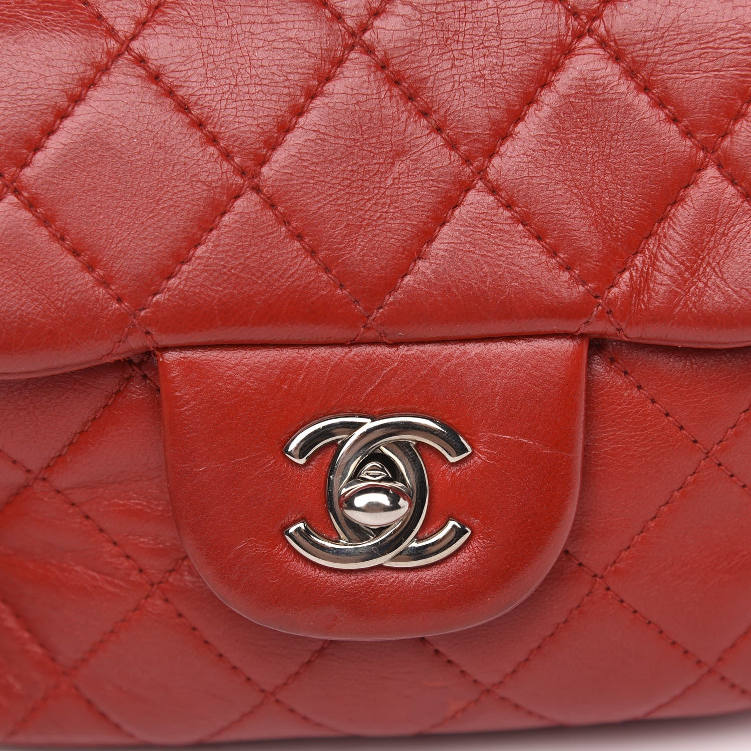 Chanel Lambskin Quilted WOC Mini Flap Red 11 of 16