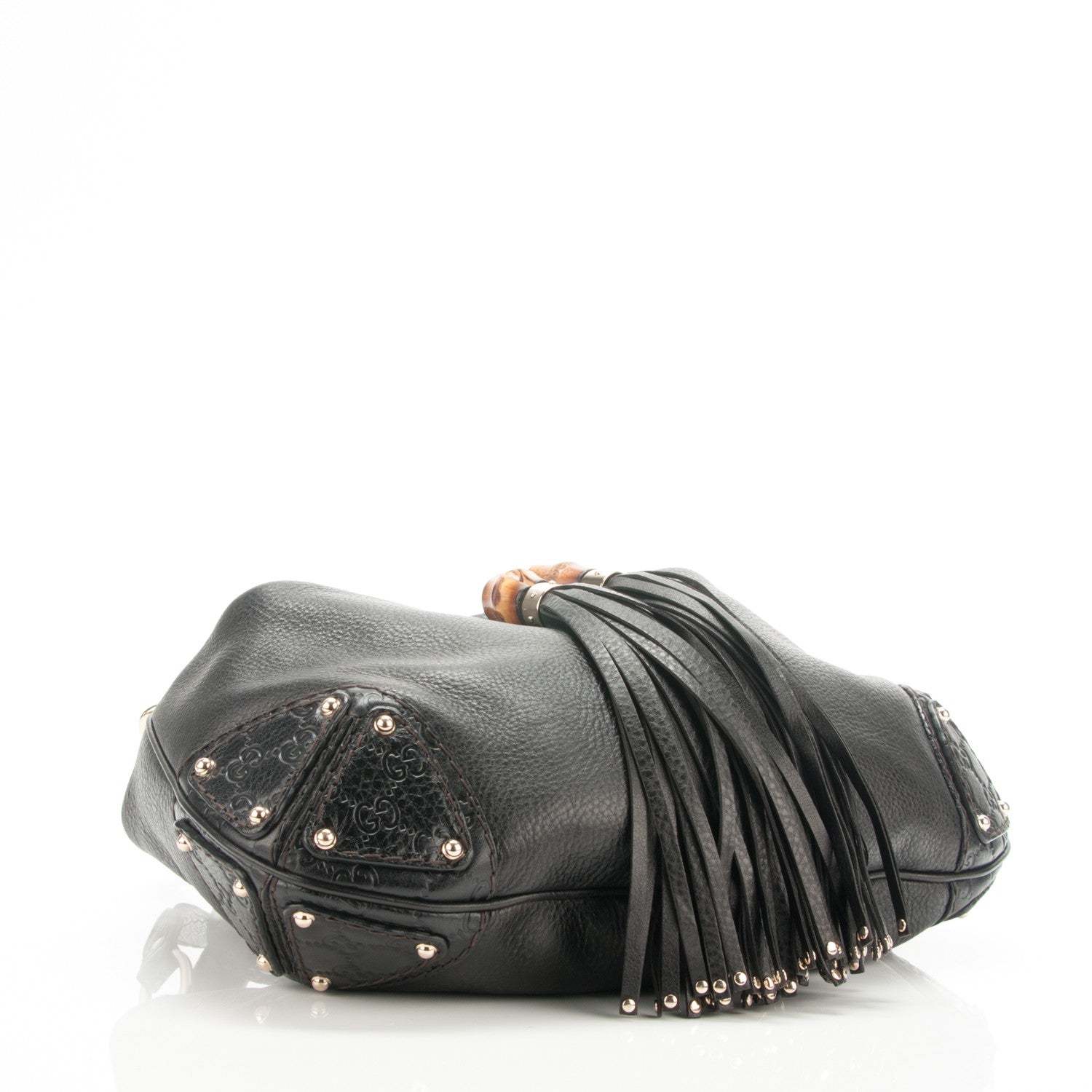 Gucci Calfskin Medium Indy Top Handle Hobo Black 4 of 7