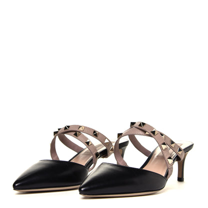 Valentino Garavani Nappa Rockstud Criss Cross 55mm Mules 35 Black Poudre 3 of 7