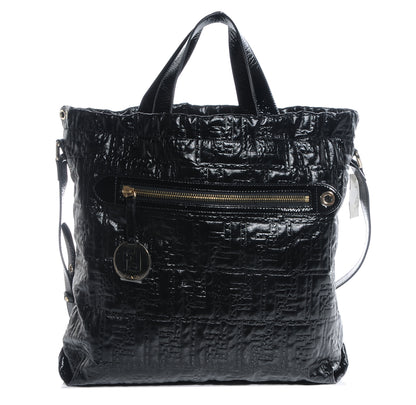 Fendi Patent Logo Embossed Tote Black 1 of 7