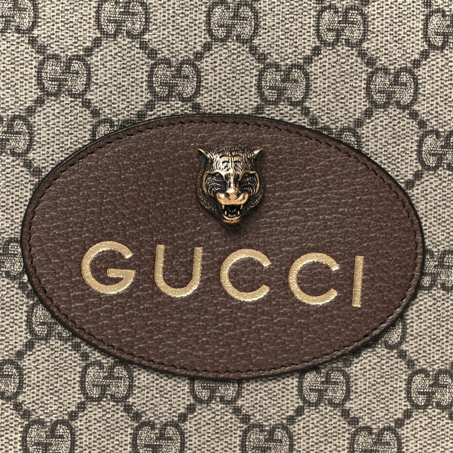 Gucci GG Supreme Monogram Neo Vintage Zip Wristlet Pouch Beige New Acero Crop 8 of 8