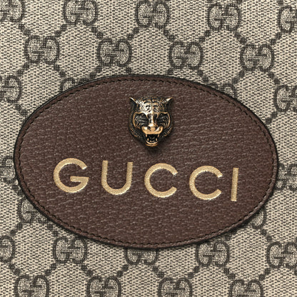 Gucci GG Supreme Monogram Neo Vintage Zip Wristlet Pouch Beige New Acero Crop 8 of 8