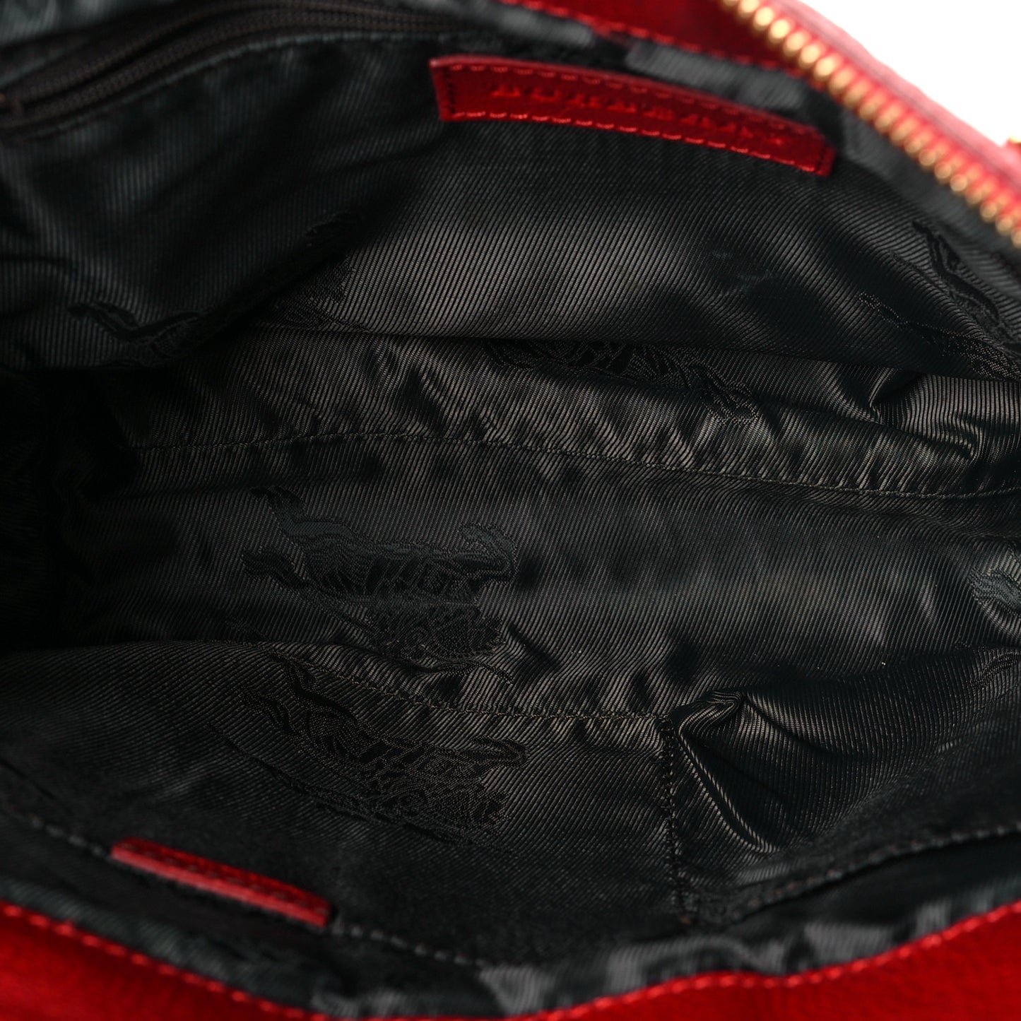 Grainy Calfskin Pilgrim Satchel Red