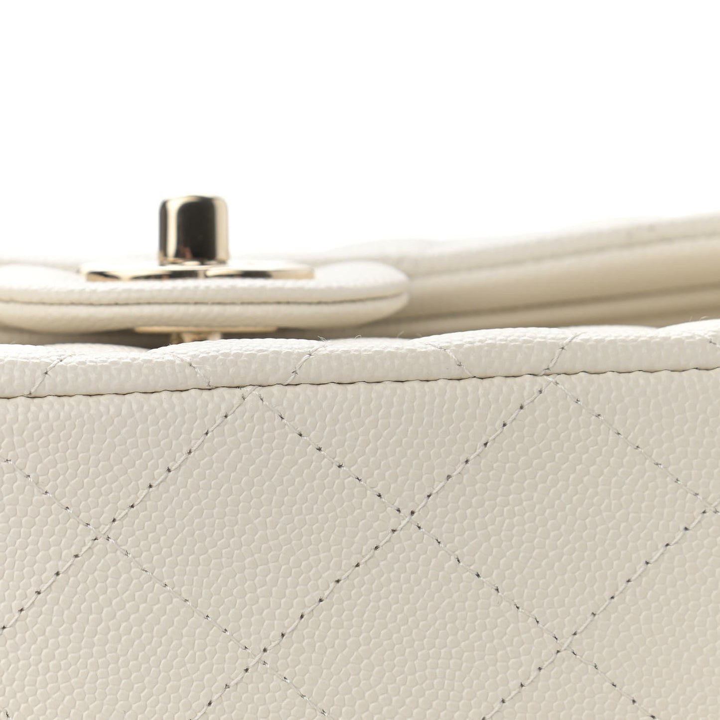Caviar Quilted Small Double Flap White