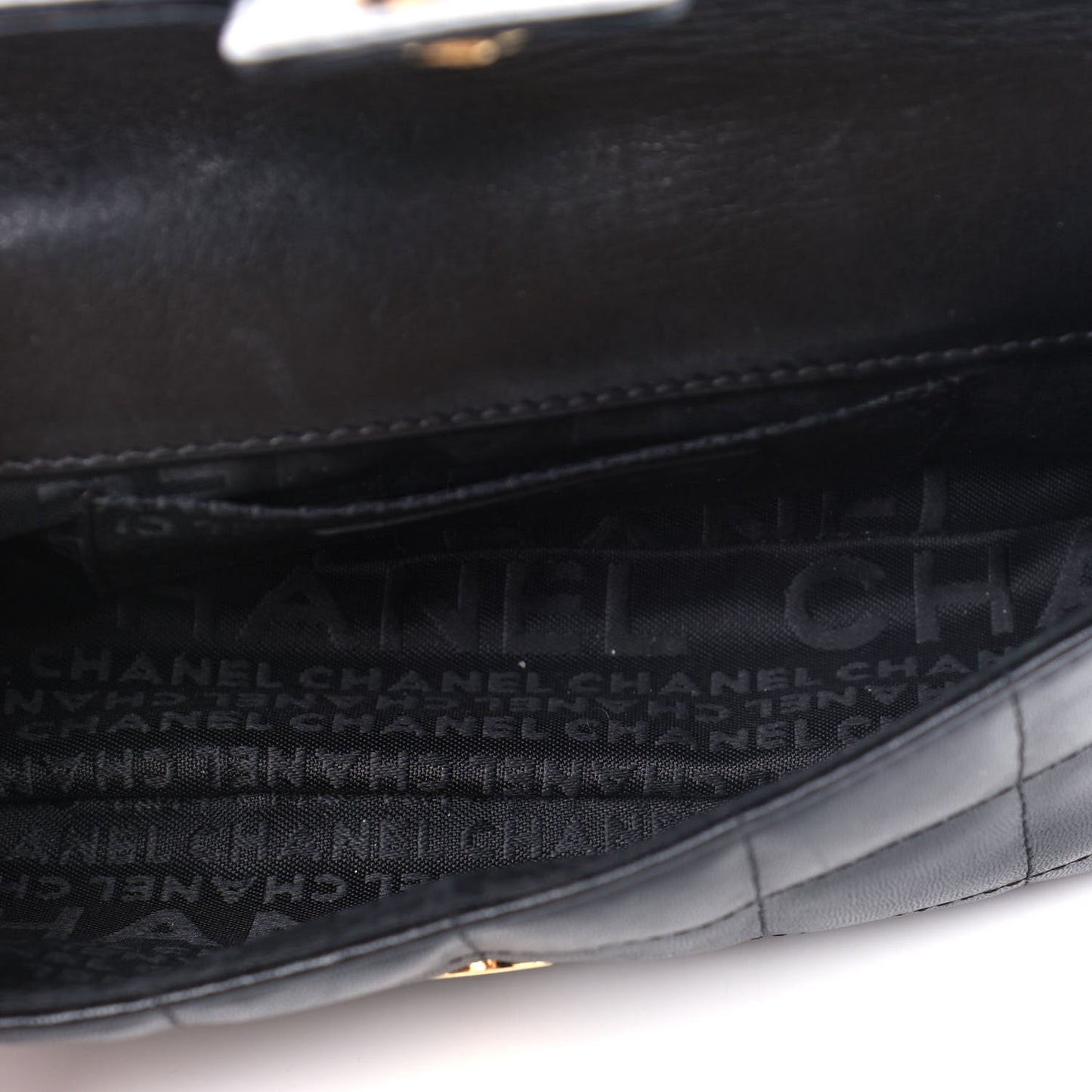 Lambskin Quilted Mini Chocolate Bar Camellia Flap Black