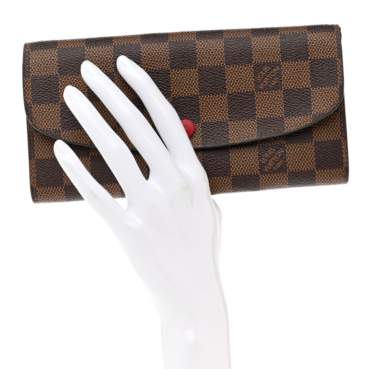 Damier Ebene Emilie Wallet Red