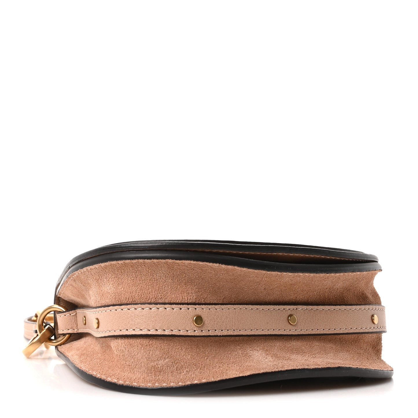 Calfskin Suede Small Nile Bracelet Bag Biscotti Beige