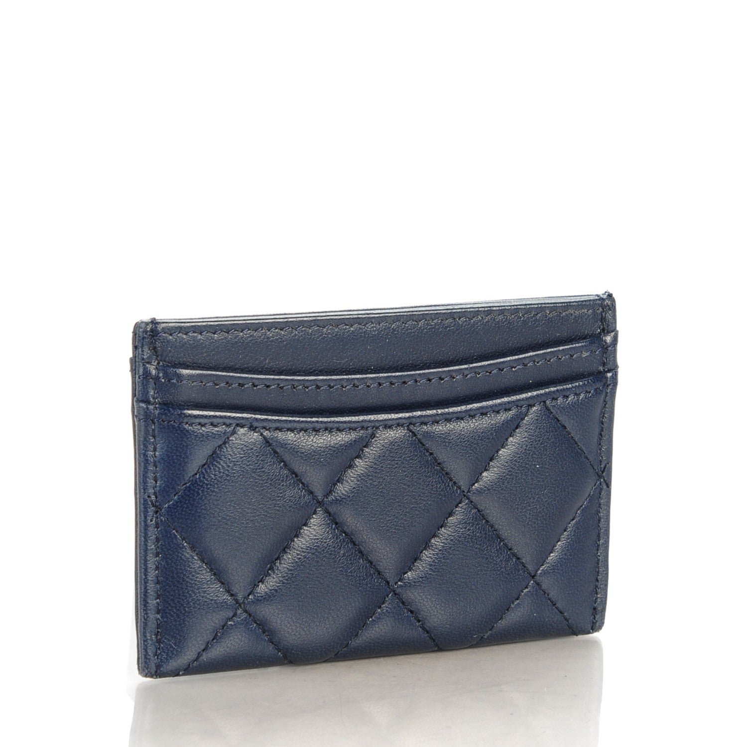 Chanel Lambskin Quilted Card Holder Navy Blue 3 of 8