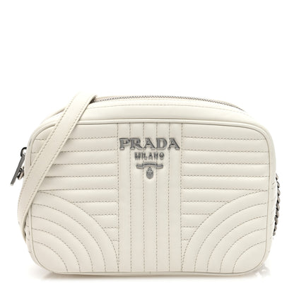 Prada Soft Calfskin Diagramme Crossbody Bag White 1 of 9