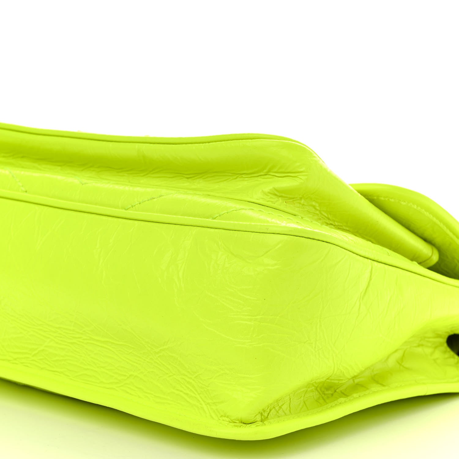 Saint Laurent Crinkled Calfskin Matelasse Monogram Medium Niki Chain Satchel Neon Yellow 12 of 13