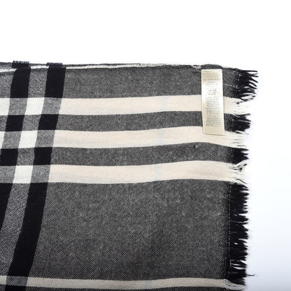 Burberry Silk Wool Giant Check Scarf Charcoal 4 of 5