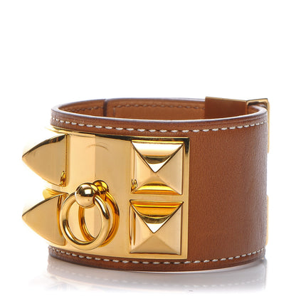 Hermes Barenia Collier De Chien CDC Bracelet S Fauve 1 of 7