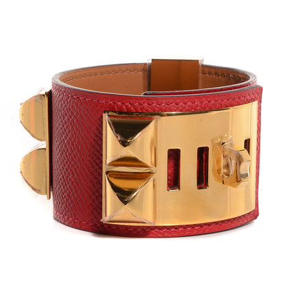 Hermes Epsom Collier de Chien CDC Bracelet Small Rouge Casaque 4 of 8