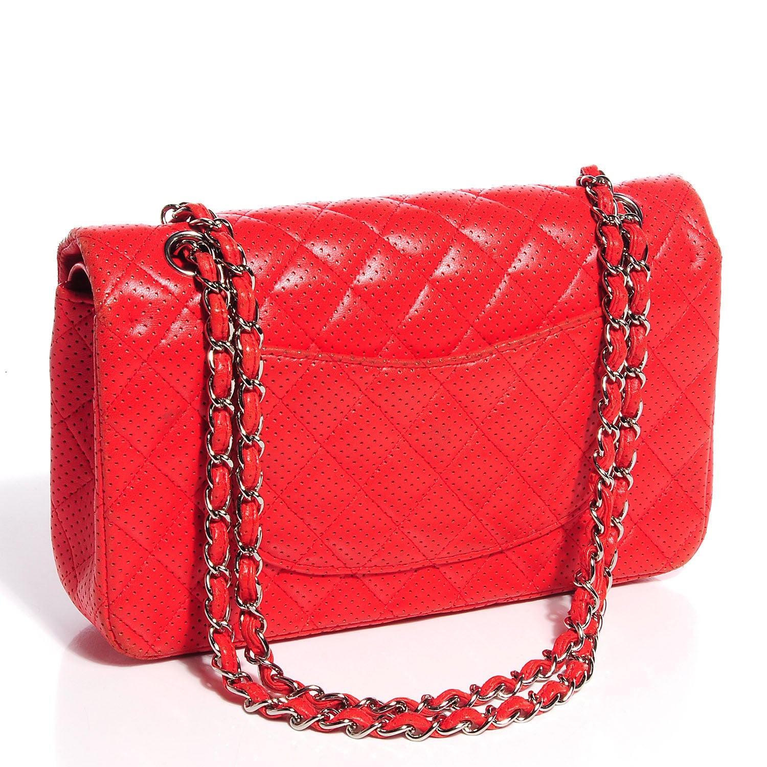 Chanel Lambskin Perforated Medium Double Flap Red 3 of 8