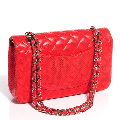 Chanel Lambskin Perforated Medium Double Flap Red 3 of 8