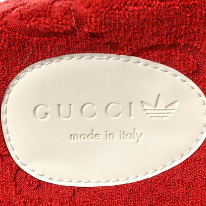 Gucci X ADIDAS Terry Cloth Trefoil GG Monogram Womens Platform Sandals 38 Maple Red Off White 7 of 7