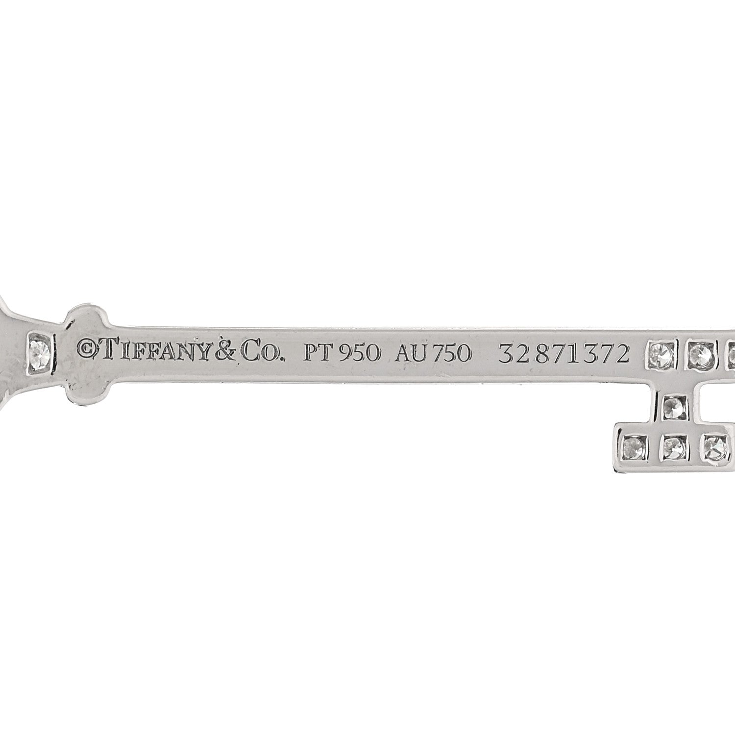 Tiffany Platinum 18K Yellow Gold Yellow Diamond Victoria Key Pendant 4 of 4