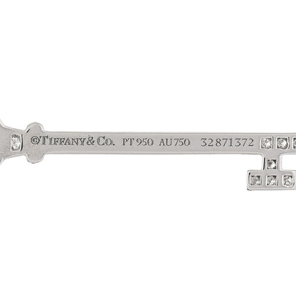 Tiffany Platinum 18K Yellow Gold Yellow Diamond Victoria Key Pendant 4 of 4