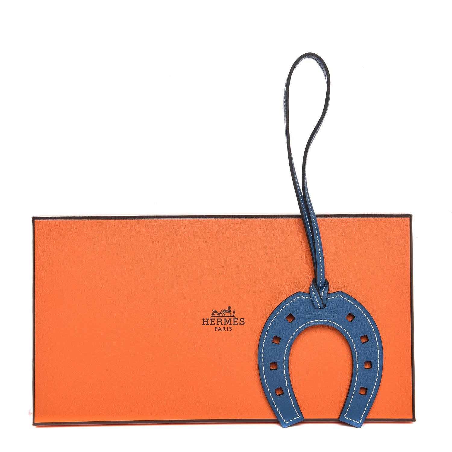 Hermes Swift Paddock Horseshoe Bag Charm Bleu Cobalt 4 of 4