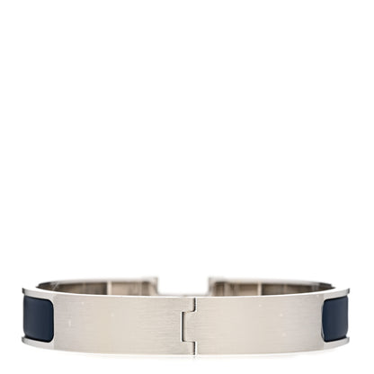 Hermes Matte Enamel Narrow Clic Clac HH Bracelet T5 Bleu Biarritz 3 of 5