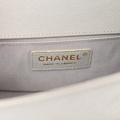 Chanel Caviar Quilted Small Boy Flap Light Grey 7 of 10