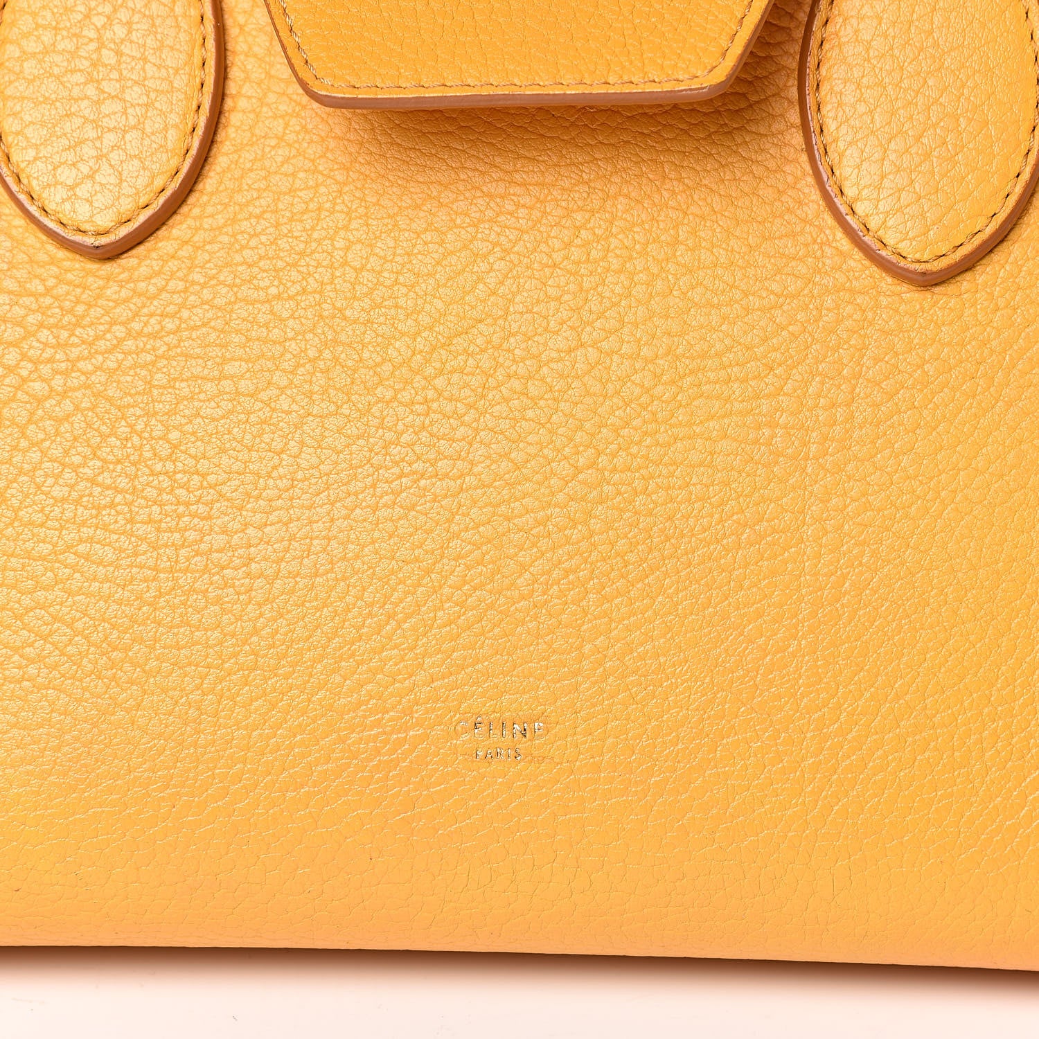 Celine Crisped Calfskin Small Tie Knot Tote Saffron 15 of 20
