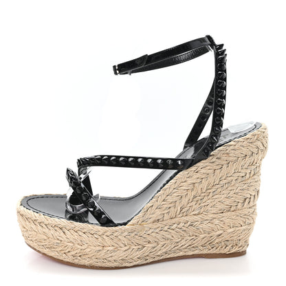 Christian Louboutin Patent Mafaldina 120 Wedge Sandals 41 Black 1 of 8