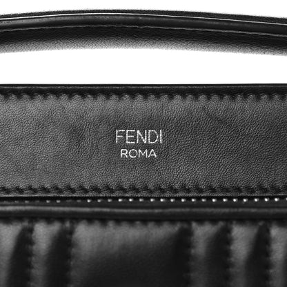 Fendi Shiny Nappa Trapuntata Small DotCom Click Top Handle Chain Satchel Black 6 of 11