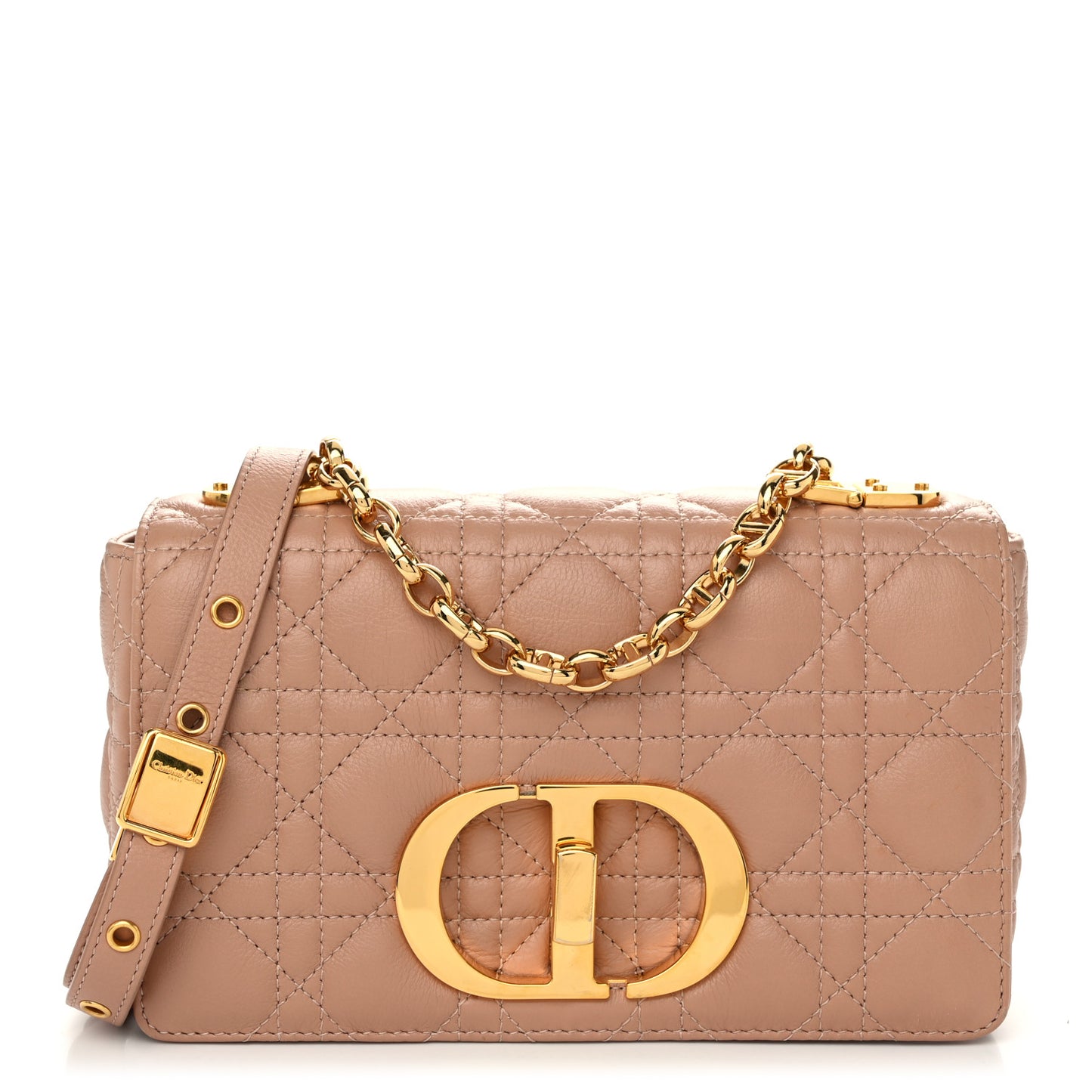 Calfskin Cannage Small Caro Bag Rose De Vents