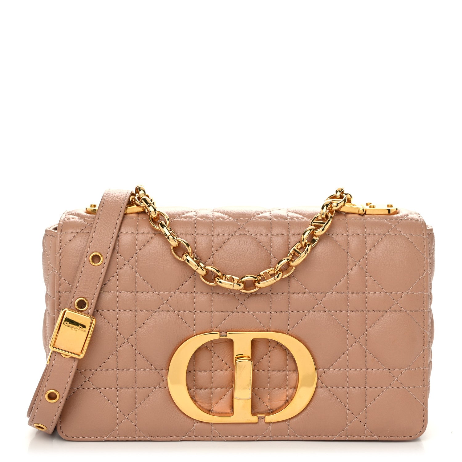 Christian Dior Calfskin Cannage Small Caro Bag Rose De Vents 1 of 11