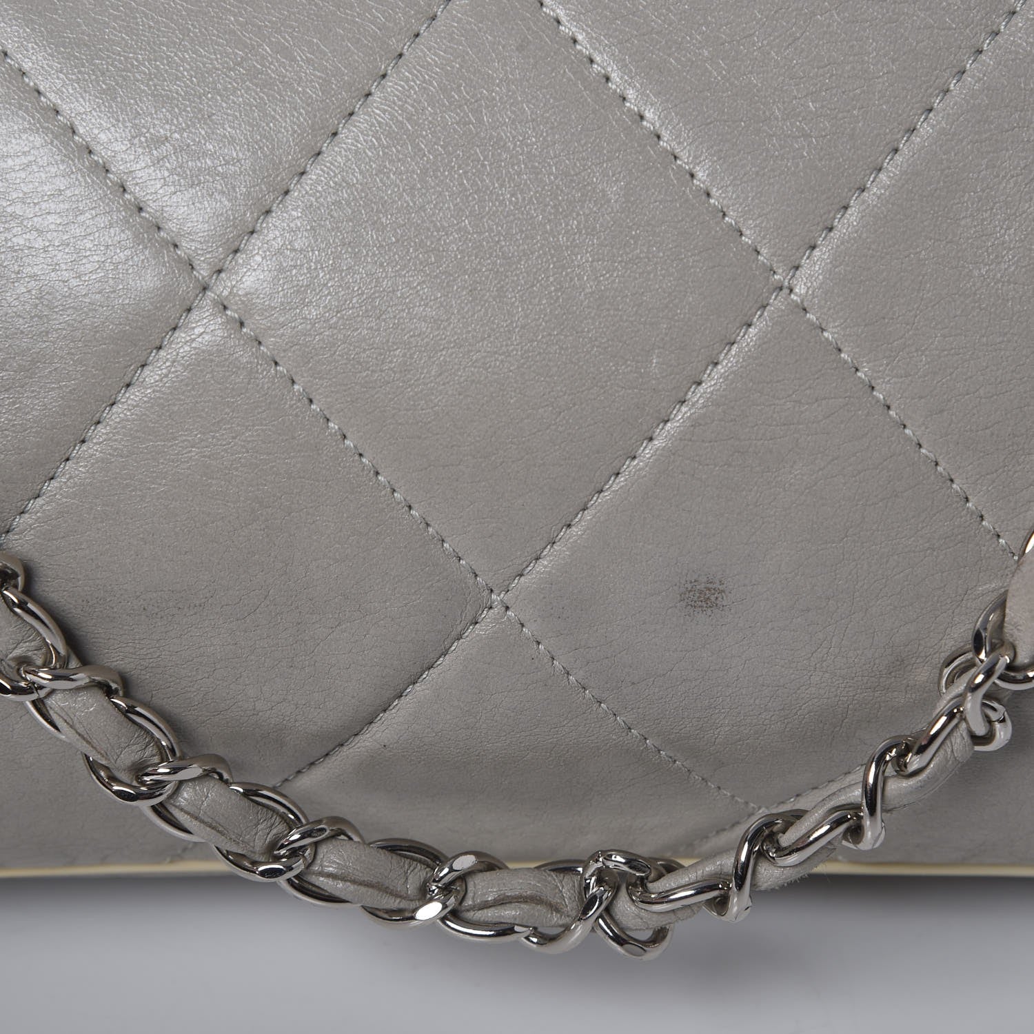 Chanel Lambskin Quilted Mademoiselle Accordion Tote Grey 10 of 10