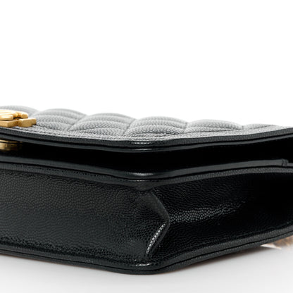 Chanel Caviar Quilted Boy Top Handle Wallet On Chain WOC Black 11 of 11