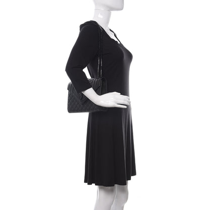 Saint Laurent Grain De Poudre Textured Mixed Matelasse Triquilt Medium Monogram Satchel Black 2 of 9