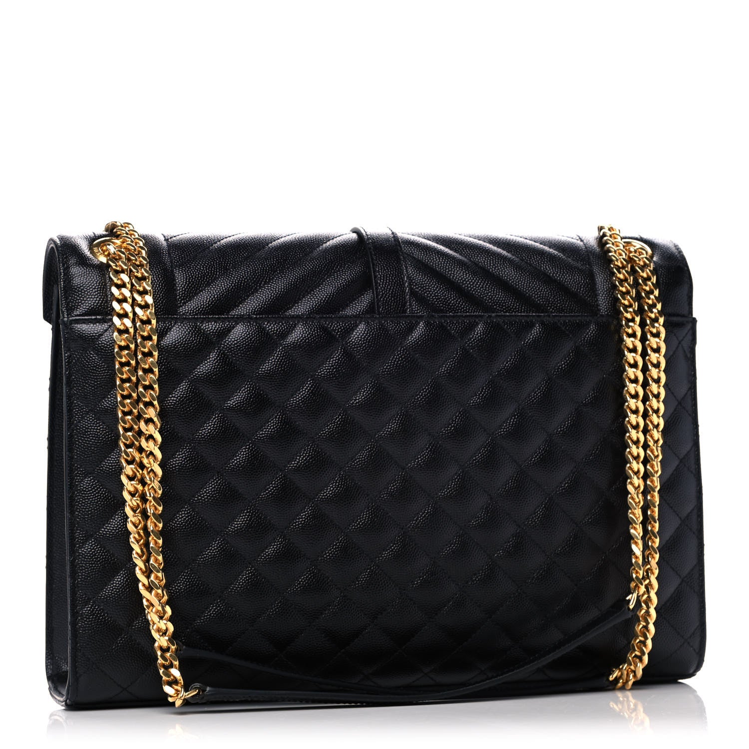 Saint Laurent Grain De Poudre Textured Mixed Matelasse Large Triquilt Monogram Satchel Black 3 of 12